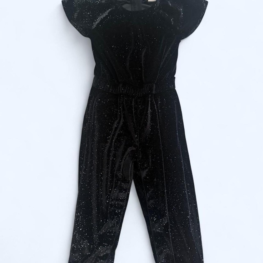 Baby GAP- Black velvet jumpsuit with silver glitter, size 2 years